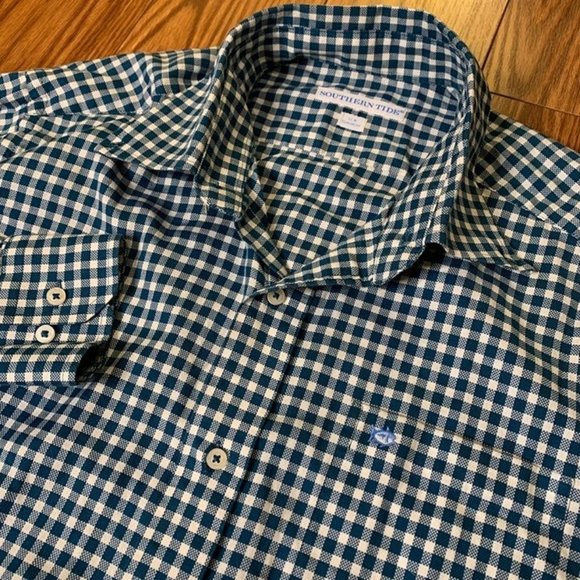 Southern Tide Mens‎ Medium Checkered Button Shirt - Picture 1 of 7